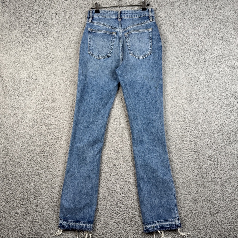We The Free Jeans Womens 26 Med Wash High Rise Split Hem Full Length 70s Bootcut - Picture 3 of 16